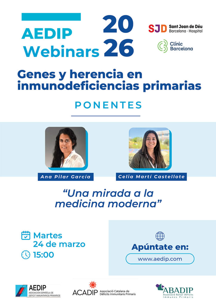 aedip webinars genes herencia inmunodeficencias